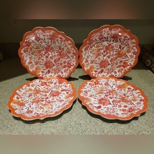 Set Of 4 Pioneer Woman Melamine 9” Painterly Floral Salad Dessert Snack Plates